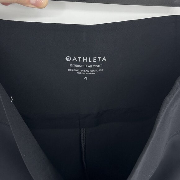 Athleta Interstellar Tight Colorblock Side Stripe High Rise Slit Pants Size 4‎ - Picture 8 of 11